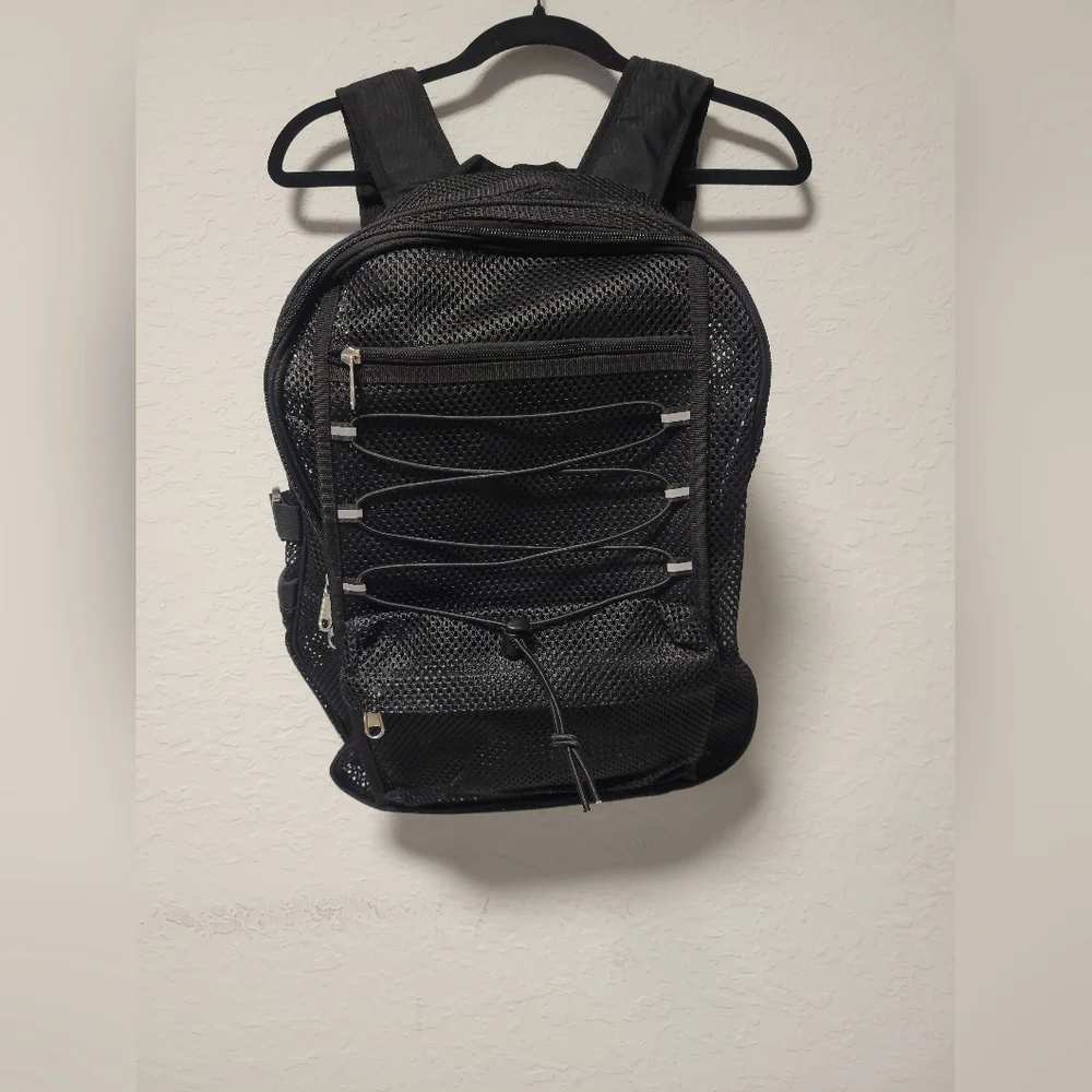Black Mesh Backpack - Picture 2 of 5